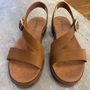 TIMBERLAND WOMEN'S CALISTA BAY BACKSTRAP SANDAL RUST FULL GRAIN A2R2T-EM6